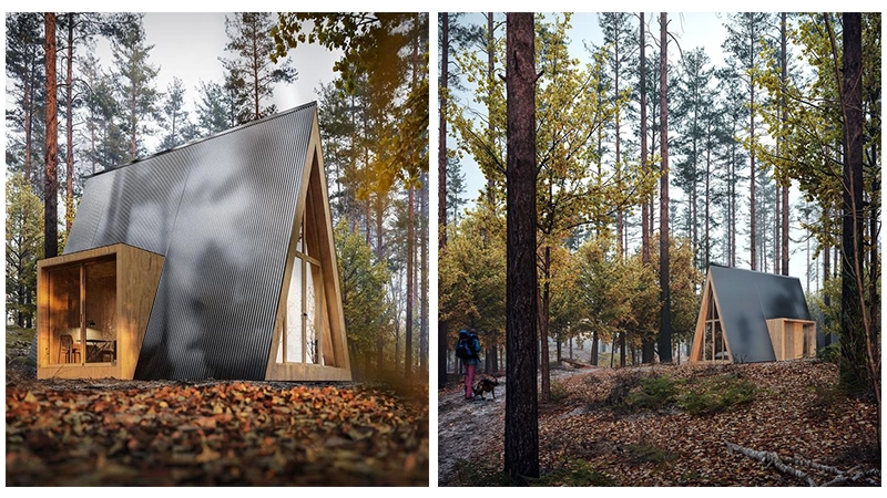 Comfortable Living with an A-Frame Cabin