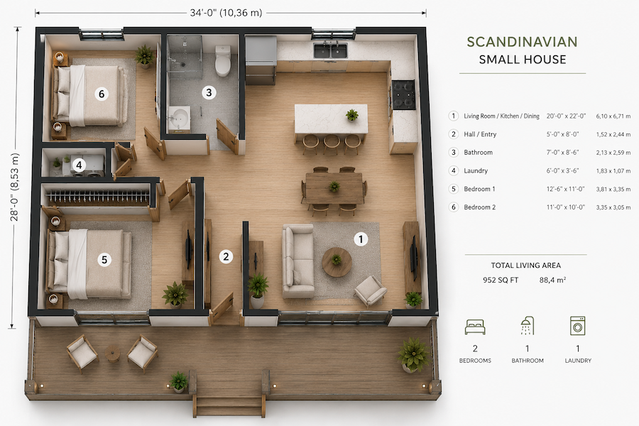 Scandinavian Small House Plans